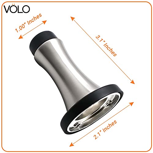 Image of Volo Set of 2 Pcs Heavy Duty Stainless Steel Wall Mounted Door Stops, Rigid Door Stopper with Low Mounted Black Rubber Bumper Tips, Protect Wall & Door for Kitchen, Bedroom, Office