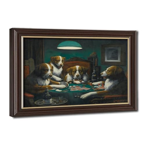Tableau Dogs Playing Poker Coolidge idée cadeau idéale pour joueur de cartes