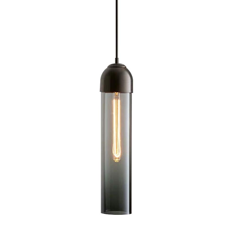 Suspension cylindrique en verre E27 luminaire moderne pour plafond de bar et salon