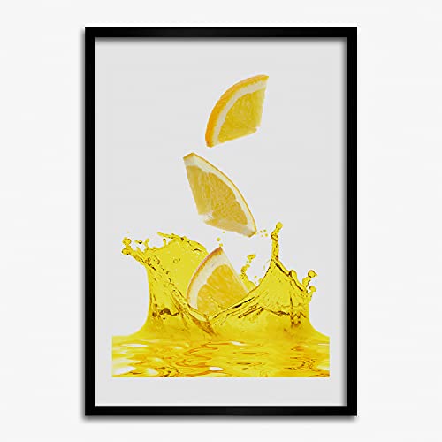 Cadre de Peinture en Bois Photo Affiche Tulup Jus de citron de 50x70cm