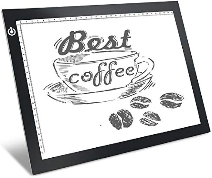 Black A4 Dimmable LED Artcraft Light Box Tracer Slim Light Pad Portable Tablet, USB Power Cable Copy Drawing Board Tracing Table for Artists Designing, Animation, Sketching, Stenciling X-ray Viewing