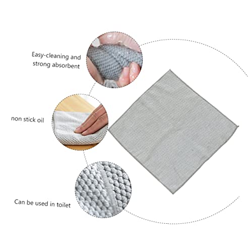 Cabilock 3 Pcs Dishcloth Glass Towel Dishcloth Glass Towels Microfiber Dish Cloth Cleaning Rags Wash Cloth Washing Microfiber Cloths Industrial Rags Cleaning Towels Dish Towels Grey Glass #TOP2