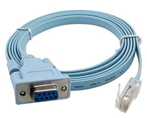 Techvik Console Cable RJ45 DB9 Female to RJ45 Rollover Yost Network Cable - 1.5 Mtr