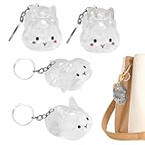 Pet Hair Keepsake, Memorial Storage Bottle, Transparent Bunny Container, 2.76x2.36x1.97 Inches, Lightweight Wearable Design with Secure Lid, Meaningful for Travel Home Ceremony Display