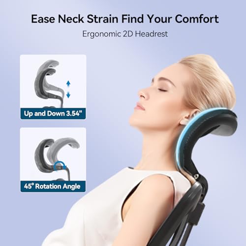 Image of SIHOO M57 Ergonomic Mesh Office Chair, High Back Home Desk Chair with 3D Armrests, Lumbar Support and Adjustable Headrest, Comfortable Computer Chair, Hold 330 LBS-2 Packs-Grey