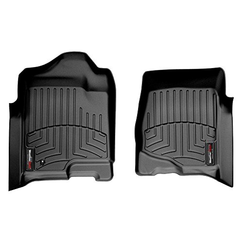 WeatherTech 2008-2013 Chevy Silverado 1500 Crew Cab Double Cab Front Set Custom Floor Mats Liners - Black