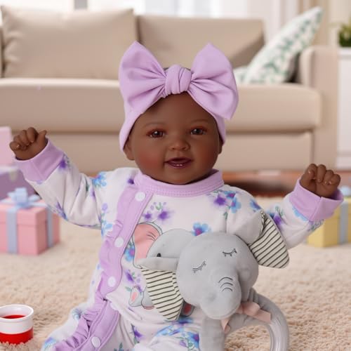 Muñeca Bebé Negra con Cuerpo Suave de 17 Pulgadas para Niños 3+ miniatura 7