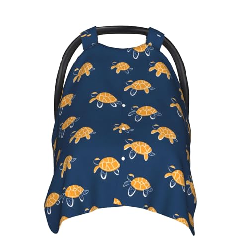 Housse de siège auto bébé tortue de mer et couverture allaitement confortable