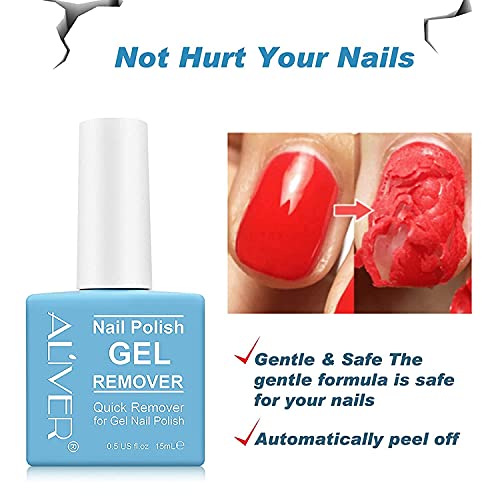 Gel Nail Polish Remover (2 Pack) - Remove Gel Nail Polish Within 2-3 Minutes - Quick & Easy Polish Remover - No Need For Foil, Soaking Or Wrapping 0.5 Fl Oz #TOP6