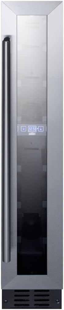 Summit Appliance SWC007 Commercial 6" Wide ADA Compliant Built-in Undercounter Wine Cellar with 7 Bbottle Capacity, Glass Door, Black Cabinet, Auto Defrost, Digital Thermostat and LED Lighting