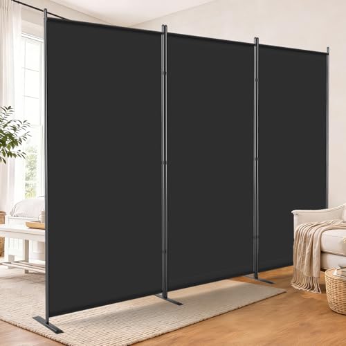 AKTOP Room Divider 3 Panel, Folding Fabric Wall Divider for