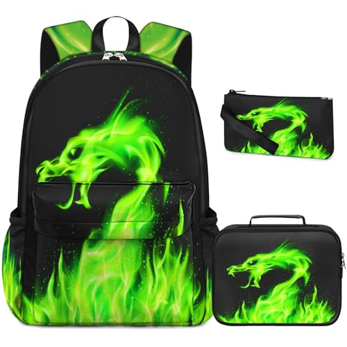 Kids Backpack for Boys，3PCS Boys Backpack with Lunch Box Set for Children Elementary Middle School Students，Lightweight School Bookbag for Travel and Daily Use