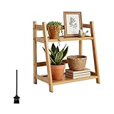 ZRUEWOT Küchenregal Bambus Becherhalter 2-stufig - Kaffee & Tee Organizer, Tassenregal Holz für Arbeitsplatte, Matcha Station, Regale für Küche & Büro