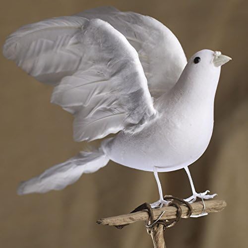 Factory Direct Craft White Feathered Artificial Dove Bird with Wired Feet for Indoor Decor