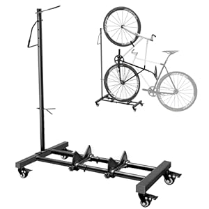Mimoke Soporte de bicicleta con ruedas â para bicicletas de montaÃ±a y carreras de hasta 29 pulgadas, altura ajustable, ahorra espacio, ideal para apartamentos