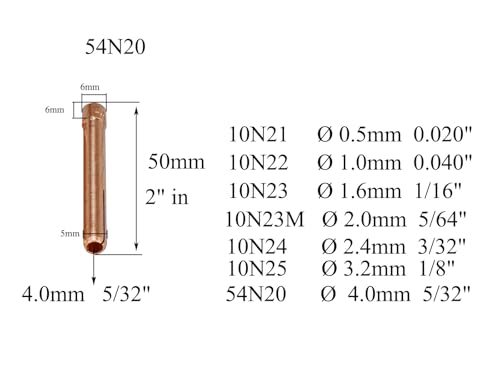 Image of RIVERWELD TIG Torch Collet Bodies 406488 54N20 5 /32 inch & 4.0mm kit 15pcs | for QQ300 DB PTA SR WP 17 18 26 TIG Welding Torch Consumables Accessories