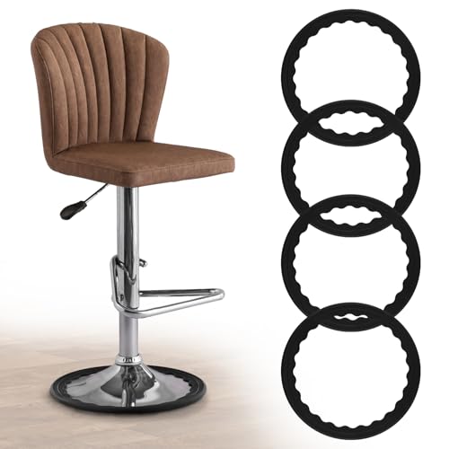 4pcs Bar Stool Leg Protectors Ring, Anti-Slip Silicone Chair Leg Floor Protector, No Scratches No Noise, Bar Stool Silicone Cover, Pads Bottom Protect Wooden Floor Fits 14.5"" to 16.5"" Base