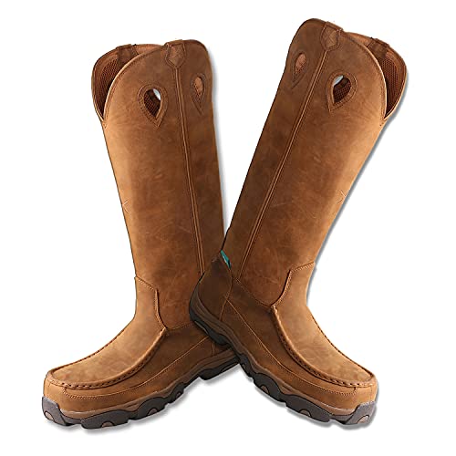 Twisted X Men s 17 Viperguard Snake Boots - Slip-Resistant and Waterproof Knee-High Hunting Boots, Distressed Saddle & Saddle, 9.5 M