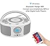 Portable CD Player Boombox with Bluetooth, FM Radio Stereo, Remote Control, USB MP3 Playback, 3.5mm Headphone Jack, AC/Battery Powered, Clear Stereo Sound