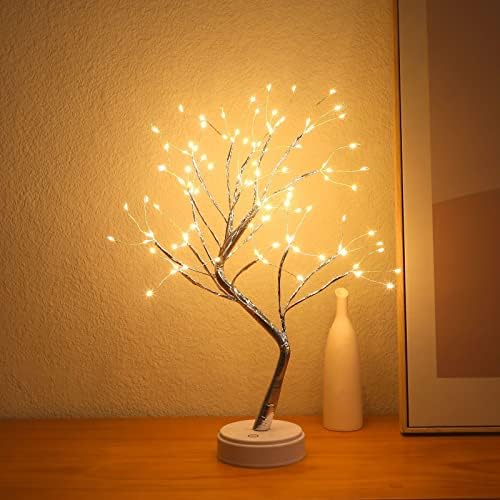 Nakolulu 108 Led Fairy Light Spirit Tree, 20" Bonsai Tree Light, Firefly Tree Lamp Battery and USB Operated, Cute Night Light for Living Room,Bedroom,Father's Day Gift (Warm White)