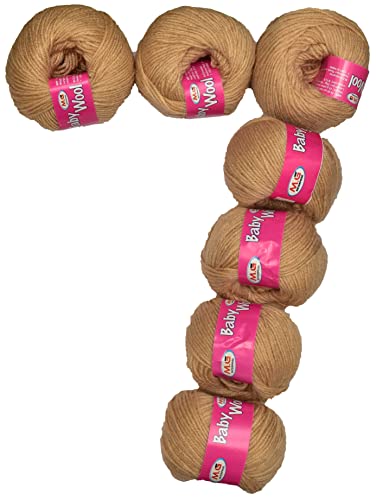 Image of M.G ENTERPRISE Prime Baby Wool 100% Acrylic Yarn Skin 14 Pc 4 ply Ball Hand Knitting Wool /Art Craft Soft Fingering Crochet Hook Yarn-GD Art-AFJJ