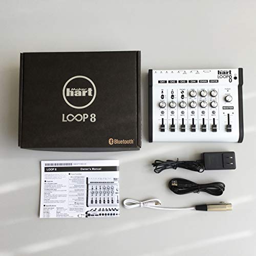 Maker hart Loop Mixer 8 3.5mm/6.3mm JACK/Bluetooth/Phono EQ Pre-amplify/microphone Compatibility/audio mixer