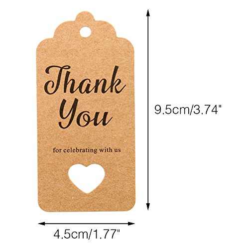 Thank You For Celebrating With Us Tags, 100Pcs Paper Gift Tags With Natural Jute Twine Perfect For Wedding, Baby Shower And Party Decoration (Kraft) #TOP1