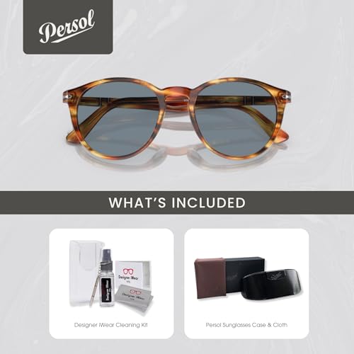Persol PO3152S Round Sunglasses for Men +BUNDLE with ACCESSORY EYEWEAR KIT2