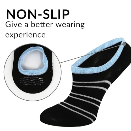 Image of Benefeet Sox Cute No Show Socks for Women Low Cut Socks for Girls Liner Invisible Socks Cotton Flat Boat Loafer Socks
