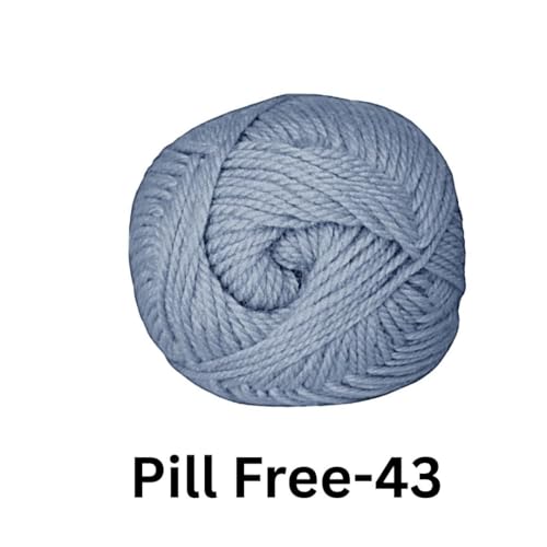Image of VCR Dusty Blue Yarn, Pill-Free Soft Knitting Yarn, 100 Grams Hank, 263 Meters Length, Low-Pill Acrylic Yarn, Soft Crosia Threads, Pack of 1, Suitable for Beanies, Caps and Gloves