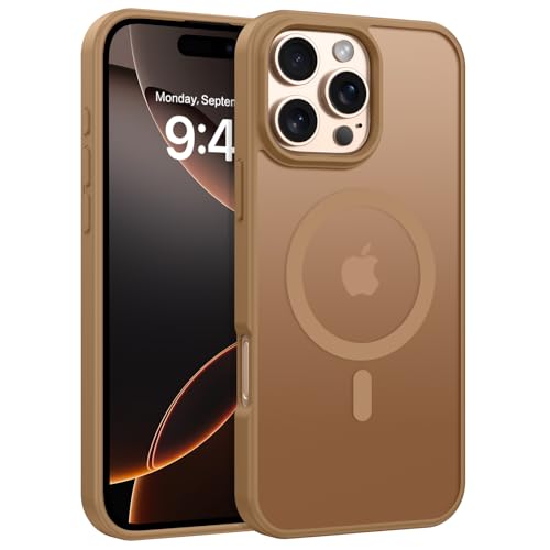 Image of BENTOBEN Magnetic for iPhone 16 Pro Max Case 6.9 inch, [Compatible with Magsafe] Cute Slim Frosted Matte Military Shockproof Protective Bumper Girl Men Phone Cover for iPhone 16 ProMax,Desert Titanium