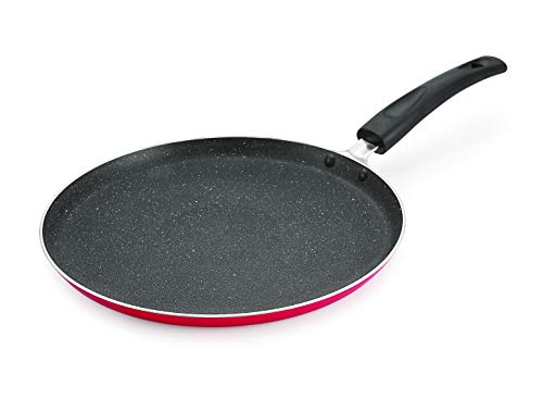 Image of Nirlon Kitchen Accessories for Cooking Non Stick Aluminium Rubey Flat Tawa, Red