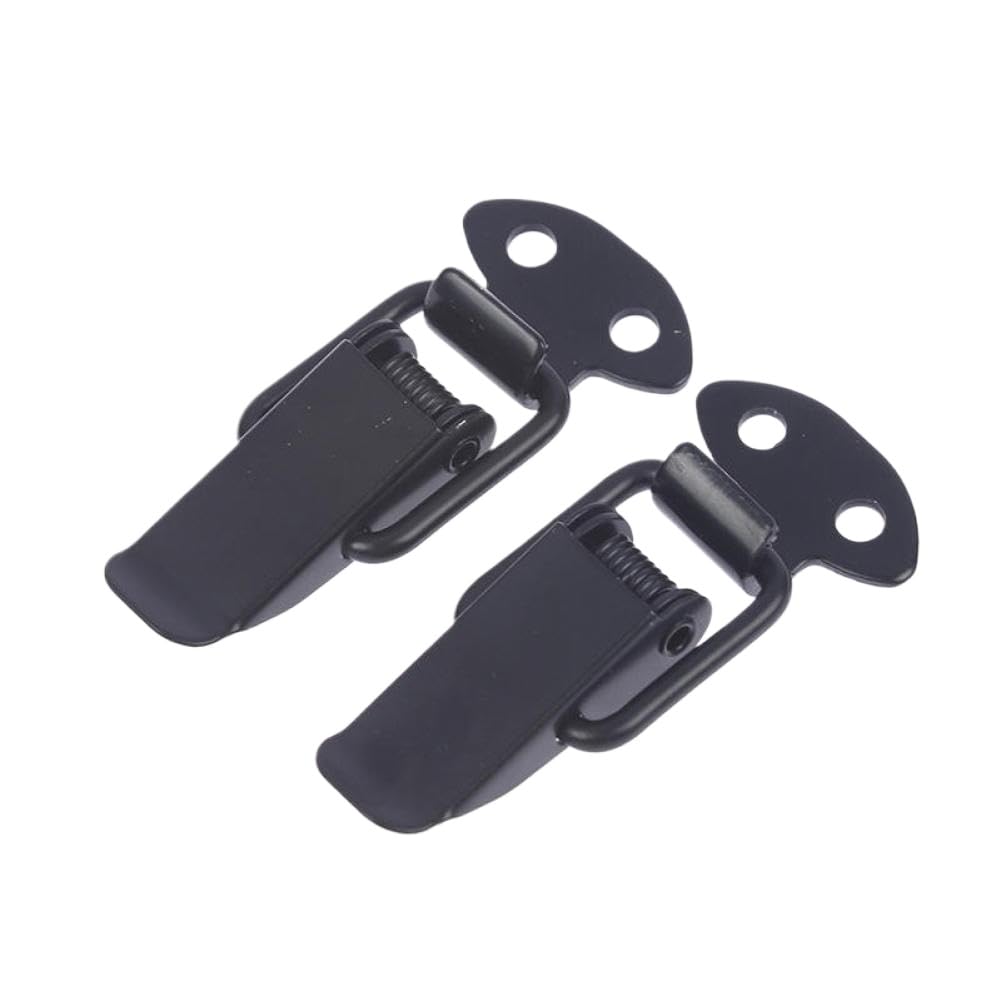 2PCS Snap Lock Toggle Latches Spring Loaded Clamp Clip Box Latch Catch Tension Lock Lever Clasp Closures Crate Lock(Black 2)