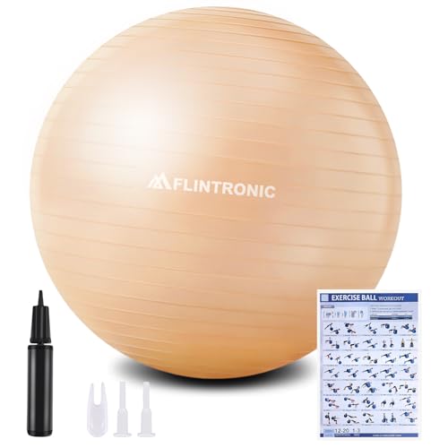 flintronic Ballon Grossesse, Ballon Yoga Anti-Explosive Ultra-épaisse, Balles de Gymnastique avec Pompe Rapide, Balle de Fitness pour Sport, Yoga, Pilates,...