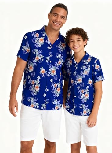 SANGTREE Family Matching Hawaiian Outfits , Casual Beach Travel Clothes ,Vacation Clothing Set for Women & Men & Girls & Boys