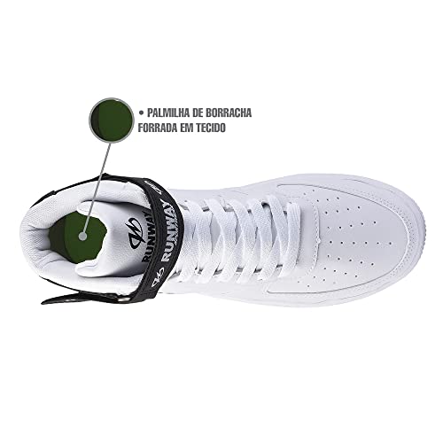 Tênis Sneaker Estilo Retrô Runway Sportwear Masculino Tamanho:40;Cor:Branco e Preto