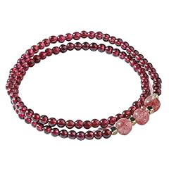 double-wrap strawberry quartz