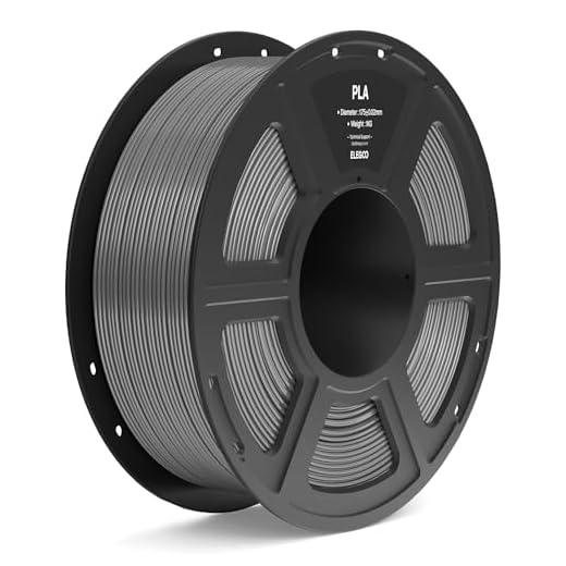 ELEGOO PLA Filament 1.75mm Space Gray 1KG, 3D Printer Filament Dimensional Accuracy +/- 0.02mm, 1kg Spool(2.2lbs) Fit Most FDM 3D Printers