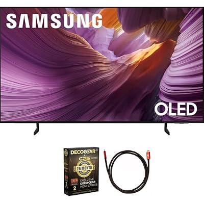 Samsung QN77S85FAEXZA 77 inch OLED HDR 4K S85F Smart TV 2025 (Renewed) Bundle with Deco Gear 6FT HDMI 2.0 Cable and CPS Exclusive 26 Month Protection Pack (BEACH-CPS-26M3500)
