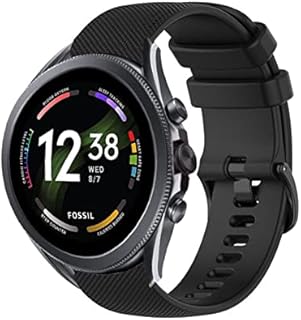 Strap-it Silikon Armband Schwarz - Passend für Fossil Gen 6 Armband - Wechselarmband geeignet für Sport - Silikon Armband für Fossil Gen6 Damen - Smartwatch Herren Armband - Zubehör für Fossil Gen 6