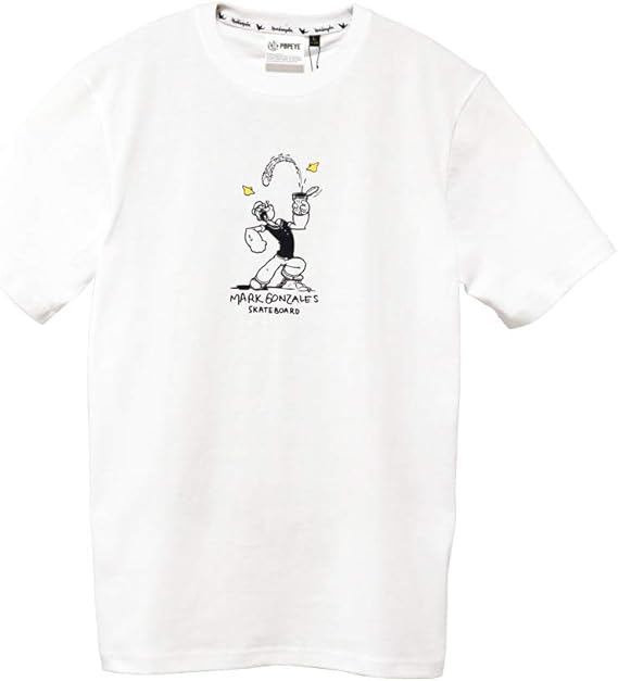Amazon Mark Gonzales Popeye Logo S S Tee White マークゴンザレス ポパイ コラボ ショートスリーブ Tシャツ 半袖 ロゴ プリント ホワイト 白 Tシャツ カットソー 通販