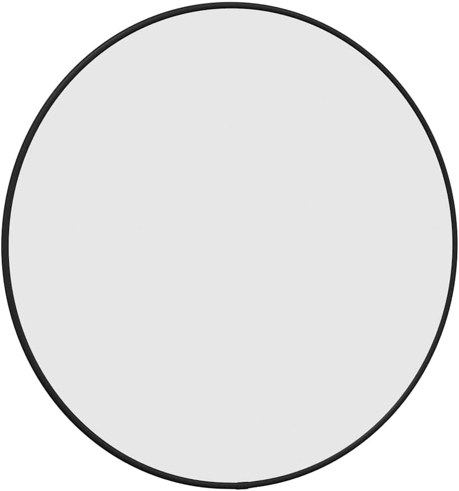 vidaXL Wall Mirror Black Ø 19.7" Round