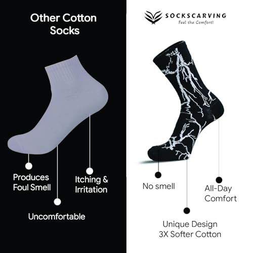 Pure Cottn 5 Pair Socks Soft Fabric, Unique Pattern, High Ankle, Full-Length Comfortable For Men Stretchable Free Size Anti Odur Sweat Free Anti Slip4
