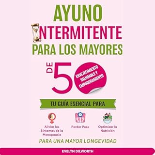 Diseño de la portada del título Ayuno intermitente para mujeres mayores de 50, envejecimiento saludable y empoderamiento