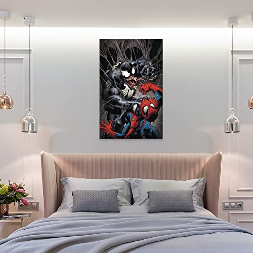 Anime Posters Venom Vs Spider Man Comics Poster Art Posters Wall Art Paintings Canvas Wall Decor Home Decor Living Room Decor Aesthetic 12X18Inch(30X45Cm) Unframe-Style #TOP7