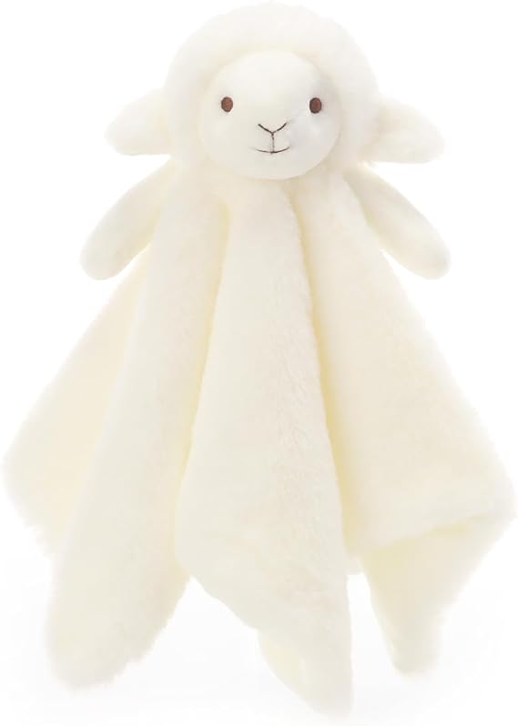 Apricot Lamb Doudou de Sécurité Agneau Moelleux avec Finition Satin