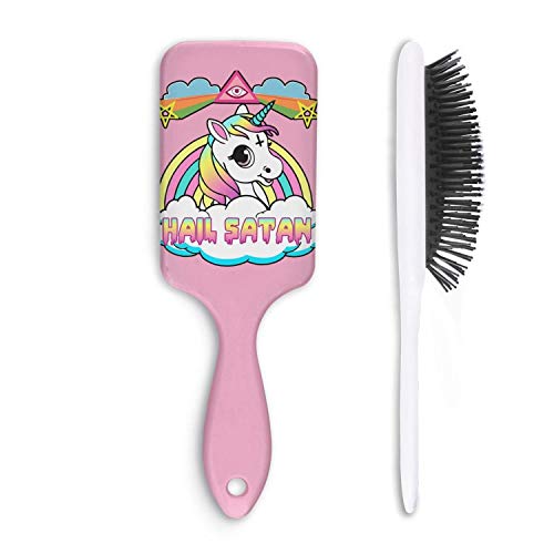 Classic unicorn hail satan Hair Brush with Ultra Soft Bristles Pink Unicorn Brushes Suitable for Natural,Curly,Straight,Wet or Dry Hair Etc All Hair Types Unicorn hair Brushes