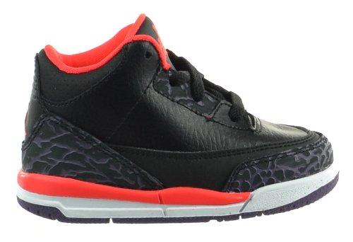Jordan 3 Retro (TD) Baby Toddler Shoes Black/Bright Crimson-Purple