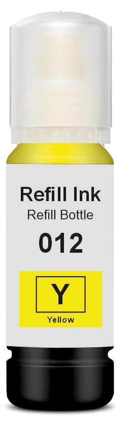 Image of 011 & 012 Refill Ink Bottle Compatible with Epson Model L8180 and L8160 Printer (012 Yellow Ink 1 Pcs)