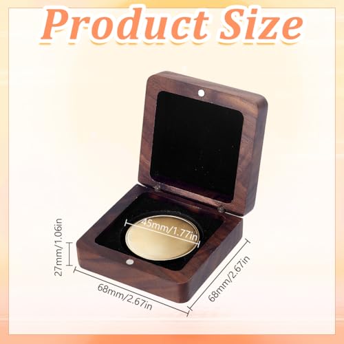 Caja para Moneda Decorativa con Base de Terciopelo Negra miniatura 2